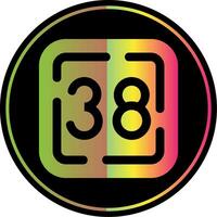 Thirty Eight Glyph Due Color Icon vector