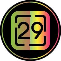 Twenty Nine Glyph Due Color Icon vector