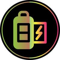 Battery half Glyph Due Color Icon vector