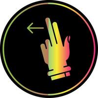 Two Fingers Left Glyph Due Color Icon vector