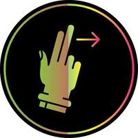Two Fingers Right Glyph Due Color Icon vector