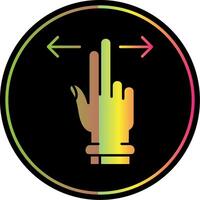 Two Fingers Horizontal Scroll Glyph Due Color Icon vector