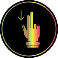 Two Fingers Down Glyph Due Color Icon vector