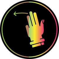 Three Fingers Left Glyph Due Color Icon vector