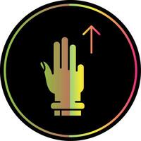 Three Fingers Up Glyph Due Color Icon vector