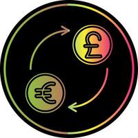 Currency exchange Glyph Due Color Icon vector