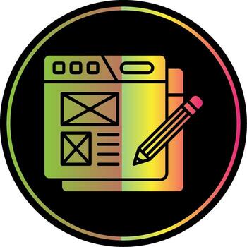 Web content Glyph Due Color Icon vector