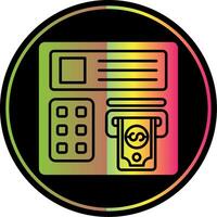 Cajero automático máquina glifo debido color icono vector