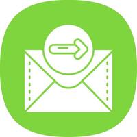 Right arrow Glyph Curve Icon vector