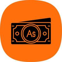 Australian dollar Glyph Curve Icon vector