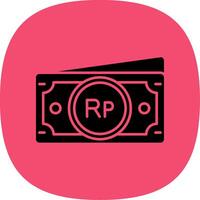 Indonesian rupiah Glyph Curve Icon vector