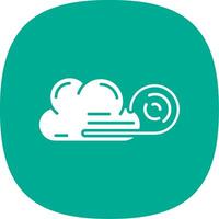 Wind cloud Glyph Curve Icon vector