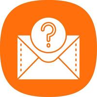 Question mark Glyph Curve Icon vector