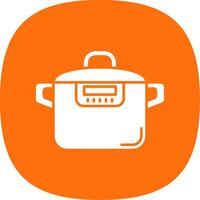 Pressure cooker Glyph Curve Icon vector