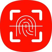 Finger print Glyph Curve Icon vector