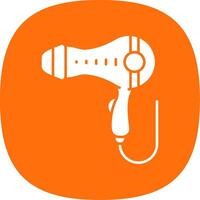 Hair dryer Glyph Curve Icon vector