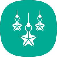 Christmas star Glyph Curve Icon vector