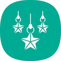 Christmas star Glyph Curve Icon vector