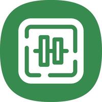 Vertical alignment Glyph Curve Icon vector