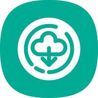 Cloud download Glyph Curve Icon vector