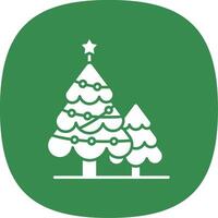 Navidad árbol glifo curva icono vector