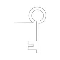 Simple keys and locks related vector line art