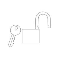 Simple keys and locks related vector line art