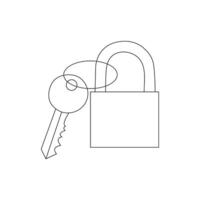 Simple keys and locks related vector line art