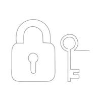 Simple keys and locks related vector line art