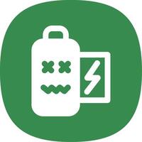 Battery dead Glyph Curve Icon vector