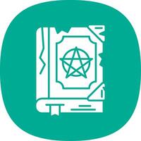 Magic book Glyph Curve Icon vector