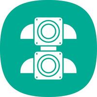 Traffic light Glyph Curve Icon vector