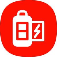 Battery half Glyph Curve Icon vector