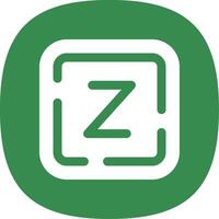 Letter z Glyph Curve Icon vector