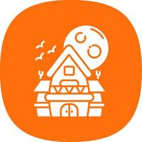 Haunted house Glyph Curve Icon vector