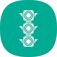 Traffic light Glyph Curve Icon vector