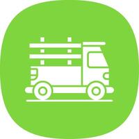 Pickup truck Glyph Curve Icon vector