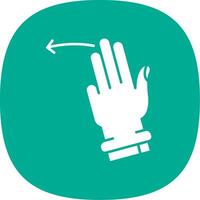 Three Fingers Left Glyph Curve Icon vector