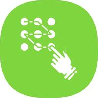 Pattern lock Glyph Curve Icon vector