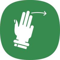 Three Fingers Right Glyph Curve Icon vector