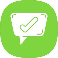 Check sign Glyph Curve Icon vector