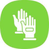 Hand gloves Glyph Curve Icon vector