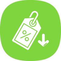 Price tag Glyph Curve Icon vector