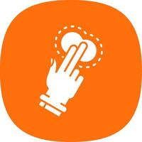 Two Fingers Tap Glyph Curve Icon vector