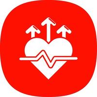 Heart rate Glyph Curve Icon vector