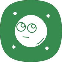 Rolling eyes Glyph Curve Icon vector