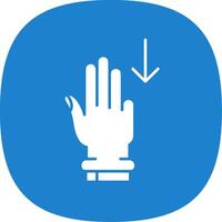 Three Fingers Down Glyph Curve Icon vector