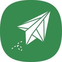 Paper plane Glyph Curve Icon vector