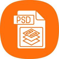 Psd file format Glyph Curve Icon vector