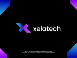 initial Letter X Tech Logo Template vector